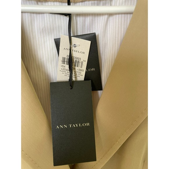 Ann Taylor Blazer NWT Tan Size 10 Cotton Sheen with Stretch - Picture 5 of 8